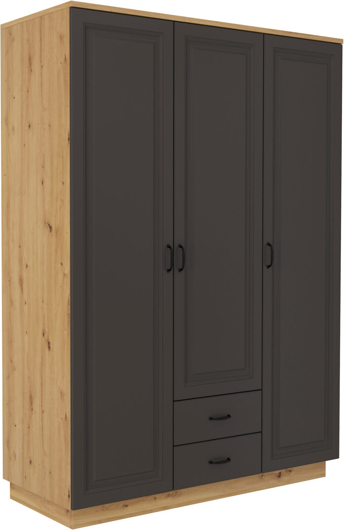Szafa FLAWIA 180 3D2S Grafit/Dąb Artisan