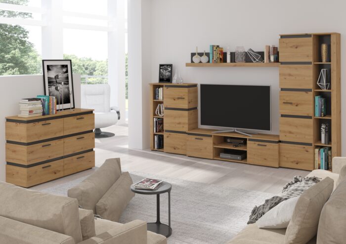Komoda do salonu z 6 szufladami FARO AR21 6S Dąb Artisan - obrazek 3