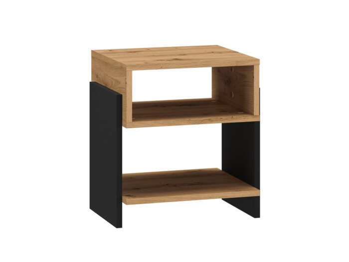 TRIS 01 dąb artisan/czarny - szafka nocna